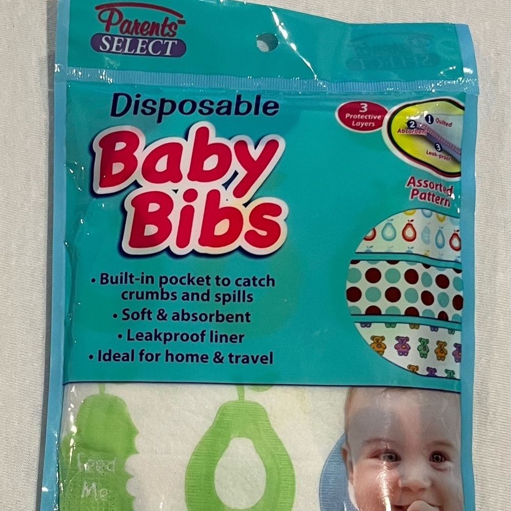 Disposable Baby Bibs - Ideal for Home & Travel, 6 ct,(Parents Select)